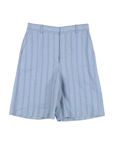 LES COYOTES DE PARIS Shorts & Bermuda Light blue 55% Linen, 44% Cotton, 1% Polyester