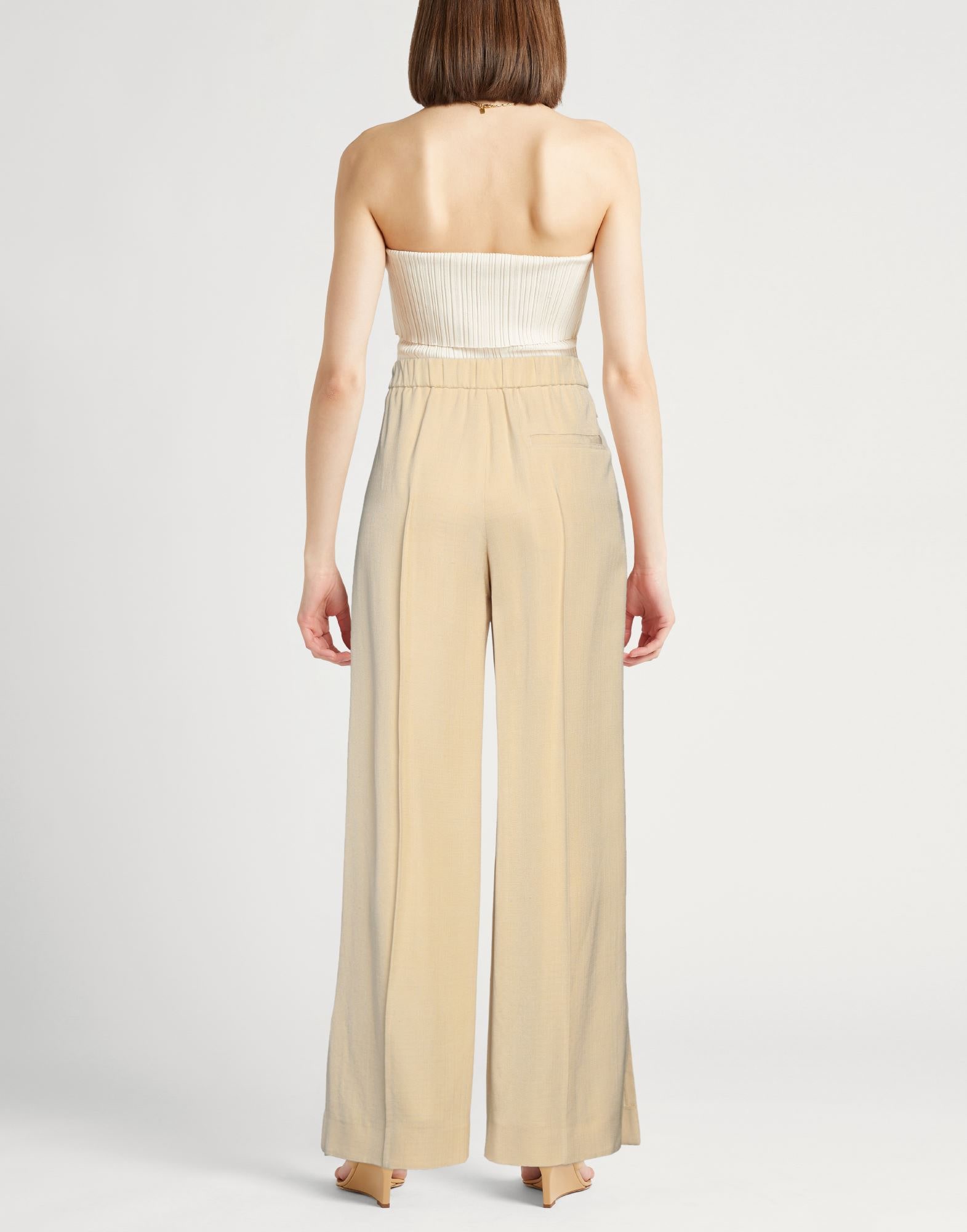 【JIL SANDER】ベージュワイドパンツ 34 JIL SANDER】ベージュワイドパンツ 34