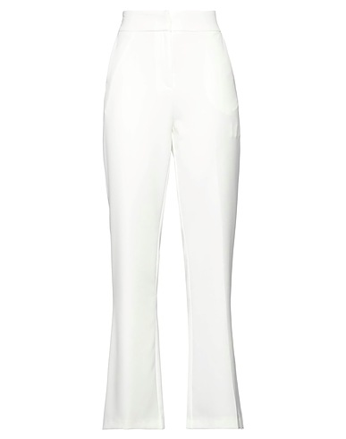 ACTUALEE Casual trouser White 88% Polyester, 12% Elastane