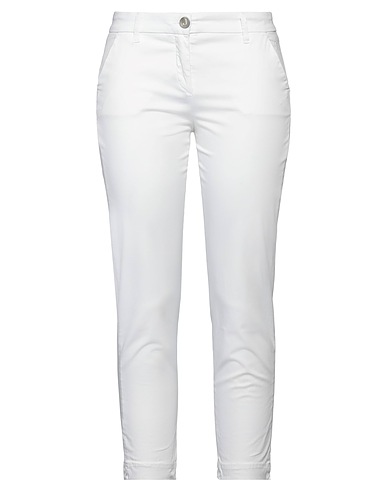 JECKERSON Casual trouser White 97% Cotton, 3% Elastane