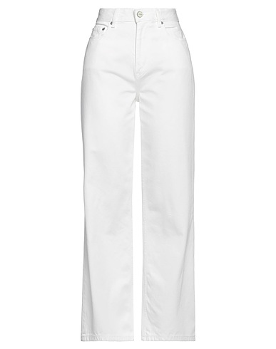 GANNI Denim trousers White 100% Organic cotton