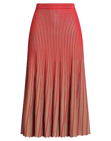ELISABETTA FRANCHI Midi skirt Brick red 65% Viscose, 35% Polyamide