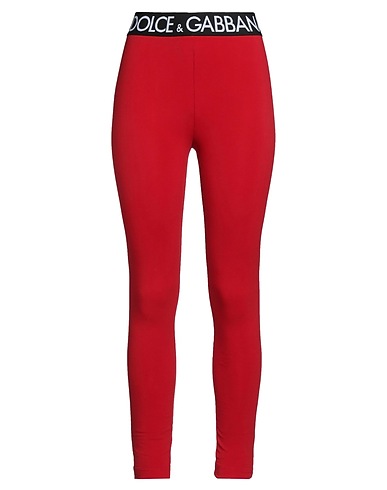 DOLCE&GABBANA Leggings Red 90% Cotton, 10% Elastane