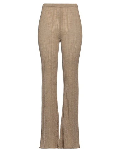 SOLOTRE Pantalone Khaki 37% Cotone, 35% Lino, 28% Poliammide
