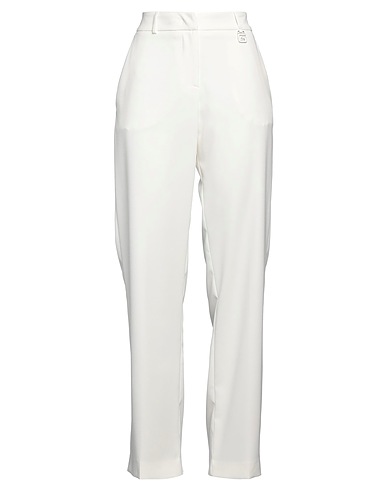 GAëLLE Paris Casual trouser White 88% Polyester, 12% Elastane