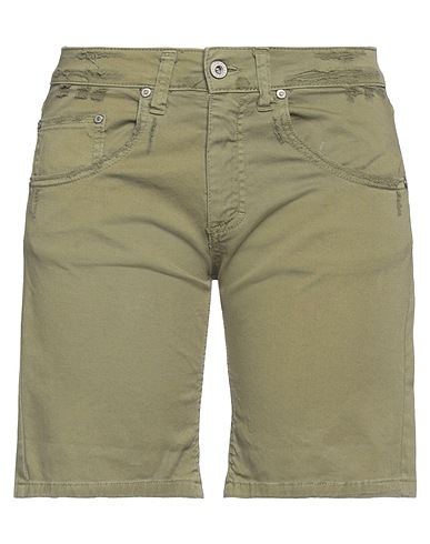 PLEASE Denim shorts Military green 98% Cotton, 2% Elastane