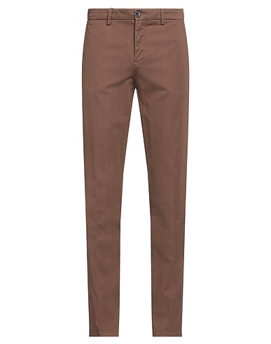 MANUEL RITZ Casual pants Chocolate brown 72% Cotton, 26% Linen, 2% Elastane
