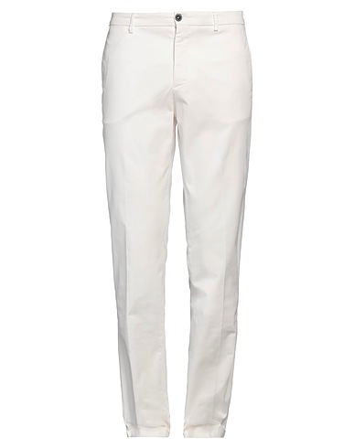 MANUEL RITZ Casual trouser White 98% Cotton, 2% Elastane