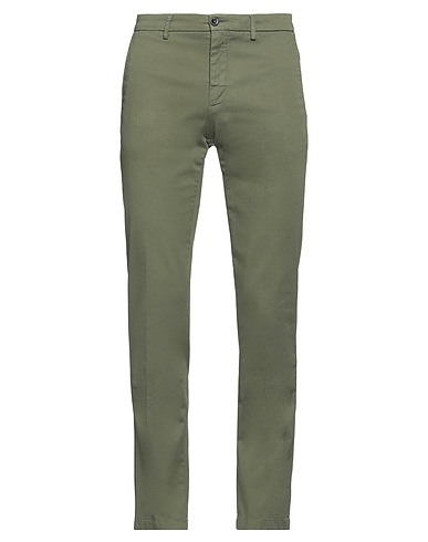 MANUEL RITZ Casual pants Military green 98% Cotton, 2% Elastane