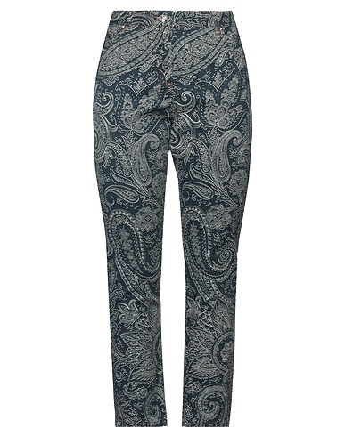 ETRO Casual trouser Deep teal 98% Cotton, 2% Elastane