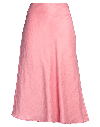 ATTIC AND BARN Midi skirt Pink 91% Linen, 9% Polyamide