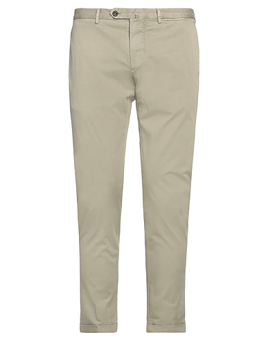 SANTANIELLO Casual trouser Sage green 97% Cotton, 3% Elastane