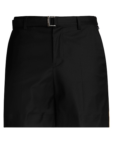 SACAI Shorts & Bermuda Black 100% Wool, Polyester