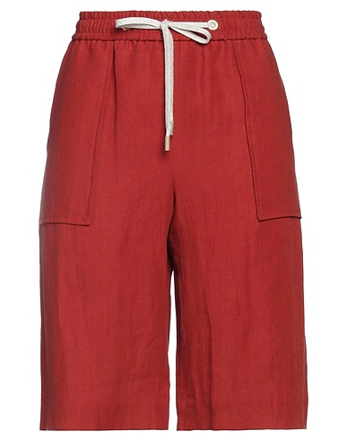ELEVENTY Shorts & Bermuda Brick red 100% Linen