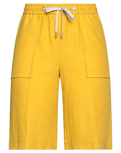 ELEVENTY Shorts & Bermuda Yellow 100% Linen