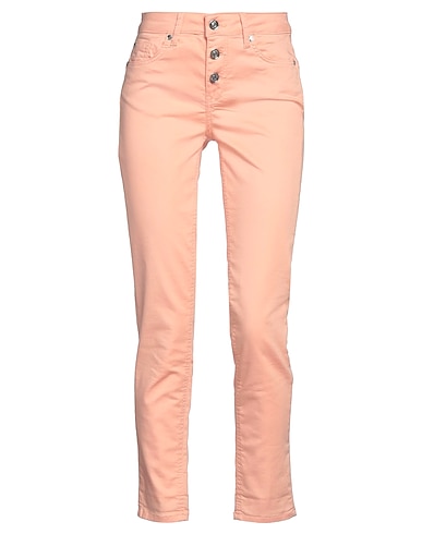 LIU •JO Denim pants Salmon pink 66% Cotton, 30% Polyester, 4% Elastane