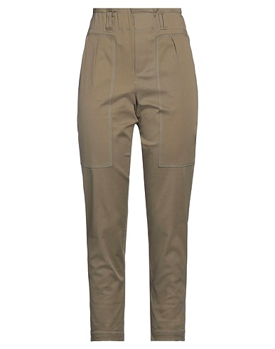 RUE DU BAC Casual trouser Sage green 97% Cotton, 3% Elastane