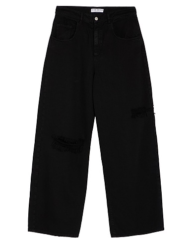 ICON DENIM Denim pants Black 100% Cotton