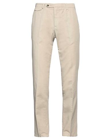 PAOLONI Casual trouser Beige 79% Cotton, 21% Linen