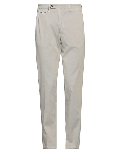 PAOLONI Casual trouser Light grey 80% Cotton, 18% Polyester, 2% Elastane