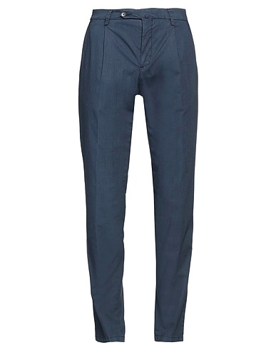 PAOLONI Casual pants Light blue 83% Cotton, 14% Polyester, 3% Elastane