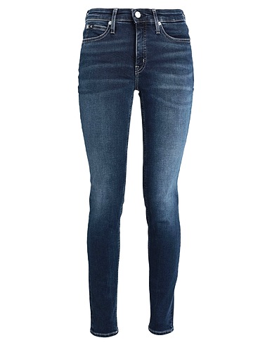 CALVIN KLEIN JEANS Denim trousers Blue 92% Cotton, 6% Elastomultiester, 2% Elastane