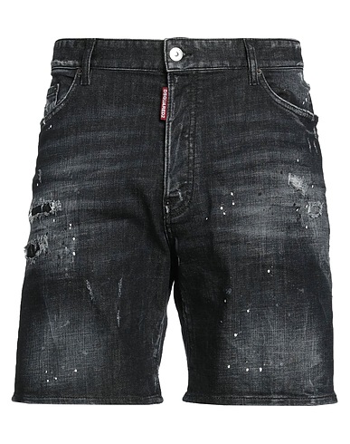 DSQUARED2 Denim shorts Black 98% Cotton, 2% Elastane