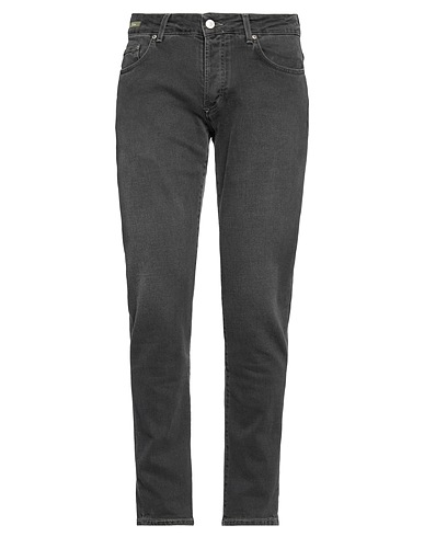 DW DENIM WORLD Denim trousers Black 95% Cotton, 4% PES - Polyethersulfone, 1% Elastane