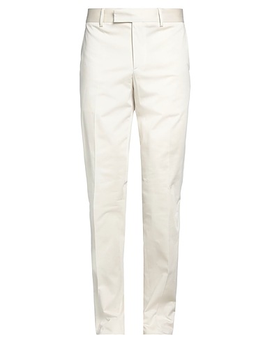 LARDINI Casual trouser Off white 97% Cotton, 3% Elastane