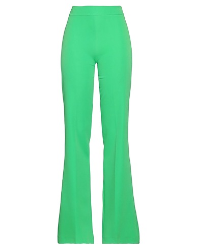 MARIUCCIA Casual trouser Lime green 89% Polyester, 11% Elastane