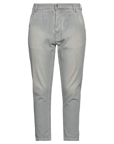 NOVEMB3R Denim pants Light grey 100% Cotton, Polyester