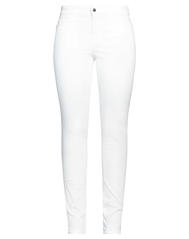EMPORIO ARMANI Casual pants White 65% Cotton, 32% Viscose, 3% Elastane