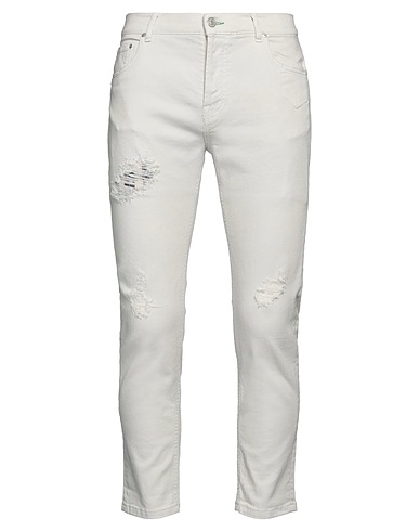 GREY DANIELE ALESSANDRINI Casual pants Light grey 97% Cotton, 3% Elastane