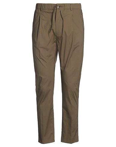 GREY DANIELE ALESSANDRINI Casual pants Military green 95% Cotton, 5% Elastane