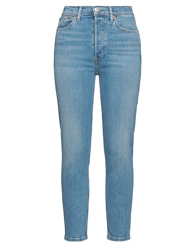 RE/DONE Denim trousers Blue 97% Cotton, 3% Elastane