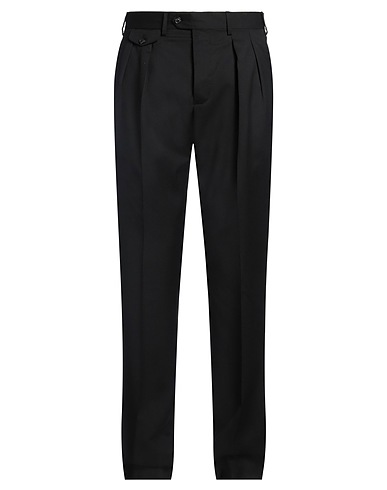 LARDINI チノパンツ ブラック ウール 100%