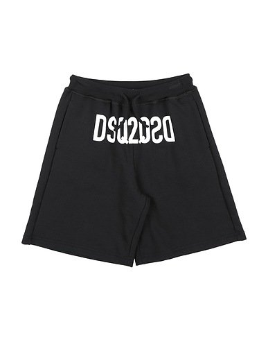 DSQUARED2 Shorts & Bermuda Nero 100% Cotone, Elastan