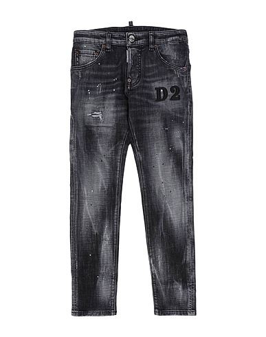 DSQUARED2 Denim trousers Black 98% Cotton, 2% Elastane, Cowhide