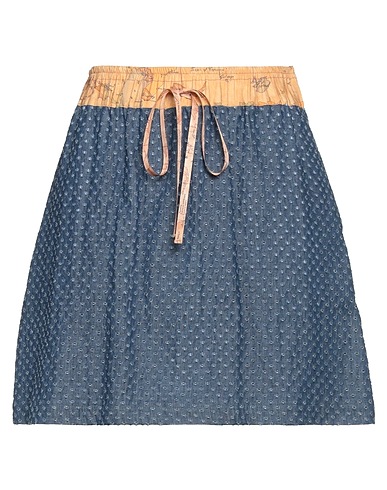 ALVIERO MARTINI 1a CLASSE Mini skirt Blue 100% Cotton, Elastane, Polyester