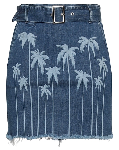 CHRISTIAN PELLIZZARI Denim skirt BLU 98% Cotton, 2% Elastane