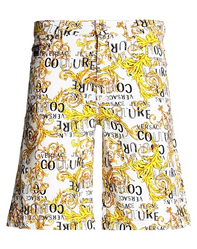 VERSACE JEANS COUTURE Shorts jeans Bianco 97% Cotone, 3% Elastan