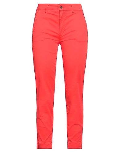 KAOS JEANS Casual trouser Tomato red 96% Cotton, 4% Elastane