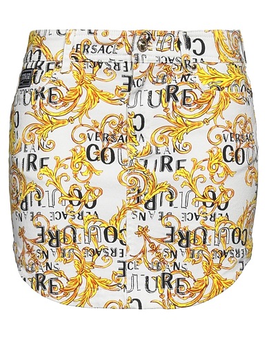 VERSACE JEANS COUTURE Mini skirt White 97% Cotton, 3% Elastane