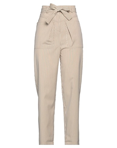 MANILA GRACE Casual trouser Khaki 80% Polyester, 18% Viscose, 2% Elastane