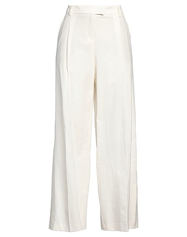 SEDUCTIVE Pantalone Avorio 68% Lino, 20% Poliestere, 8% Viscosa, 4% Elastan
