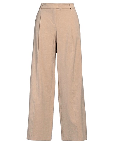 SEDUCTIVE Casual pants Beige 68% Linen, 20% Polyester, 8% Viscose, 4% Elastane