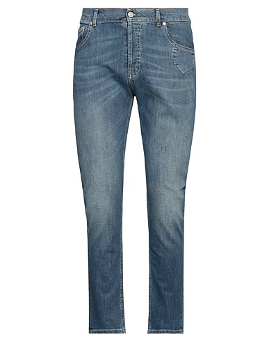 GREY DANIELE ALESSANDRINI Denim trousers Blue 98% Cotton, 2% Elastane