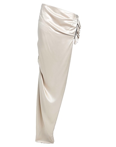 RICK OWENS Long skirt Light grey 100% Silk