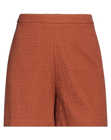 FEDERICA TOSI Shorts & Bermuda Brown 100% Cotton, Polyester