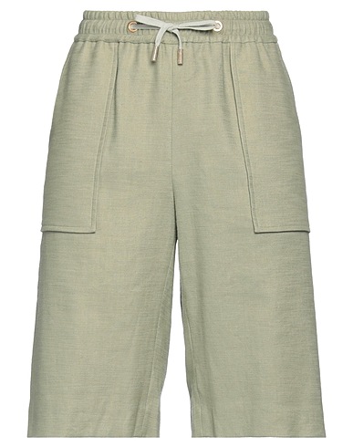 ELEVENTY Shorts & Bermuda Sage green 56% Linen, 22% Cotton, 21% Viscose, 1% Elastane